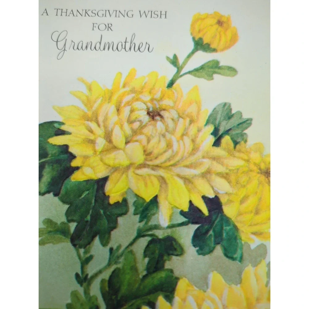 4 Old Used Vtg Greeting Card Fronts for Crafting Mother Grandmother Thanksgiving